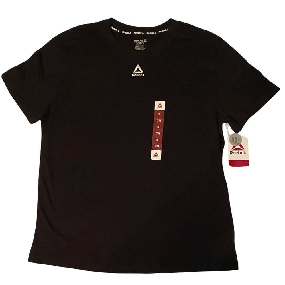 Reebok Womens Black Short Sleeve Logo Tee